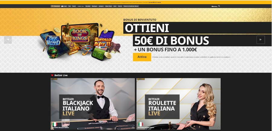 screenshot casino live betfair casino