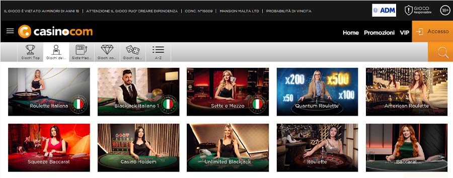 screenshot casino live casino com