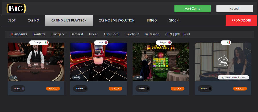 screenshot live casino big casino