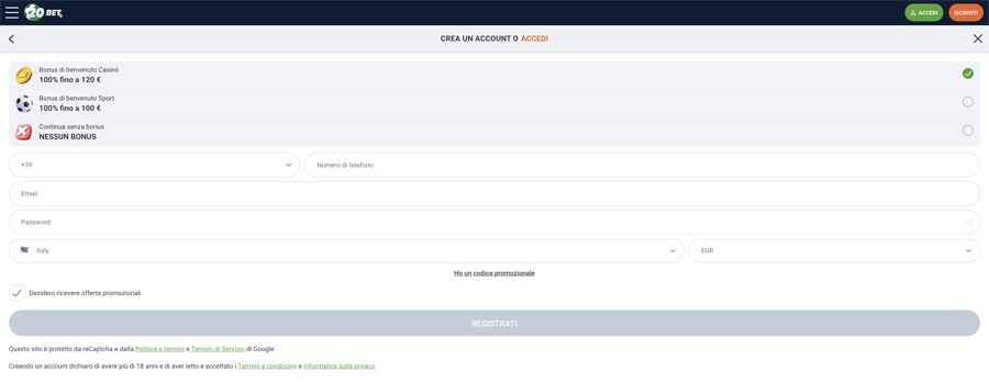 registrazione 20bet registrazione 20bet