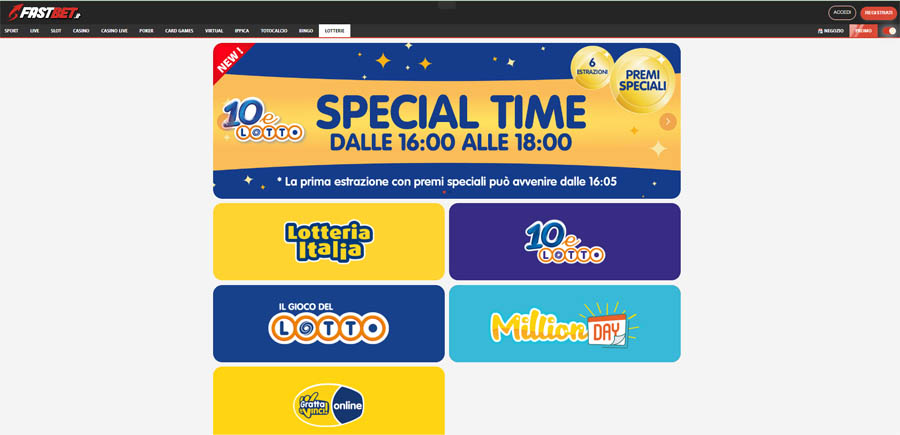 screenshot giochi specialii fastbet