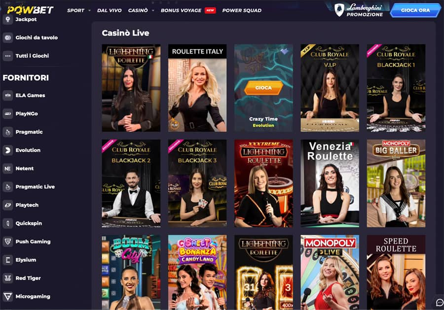 screenshot casino live powbet