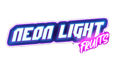 neon light fruits logo