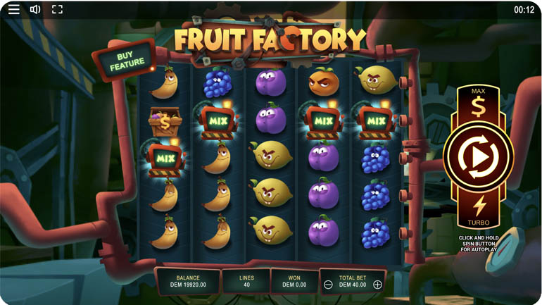 screenshot del slot gioco fruit factory