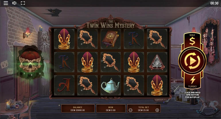 screenshot del slot gioco the twin wins mystery