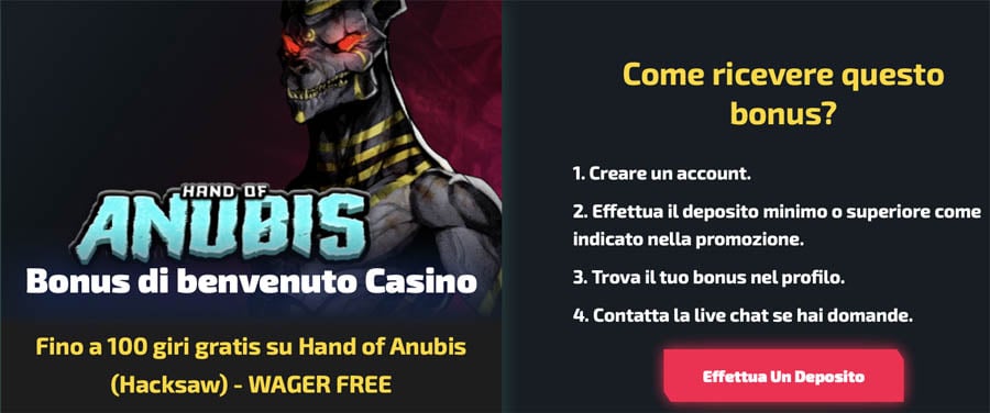 bonus benvenuto casinozer