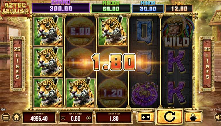 screenshot del slot gioco aztec jaguar