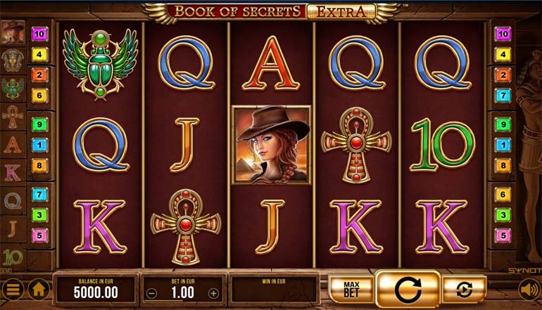 screenshot del slot gioco book of secrets extra