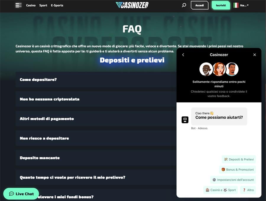 screenshot servizio casinozer 1 servizio casinozer