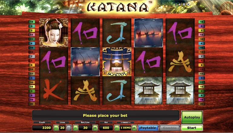 screenshot del slot gioco katana