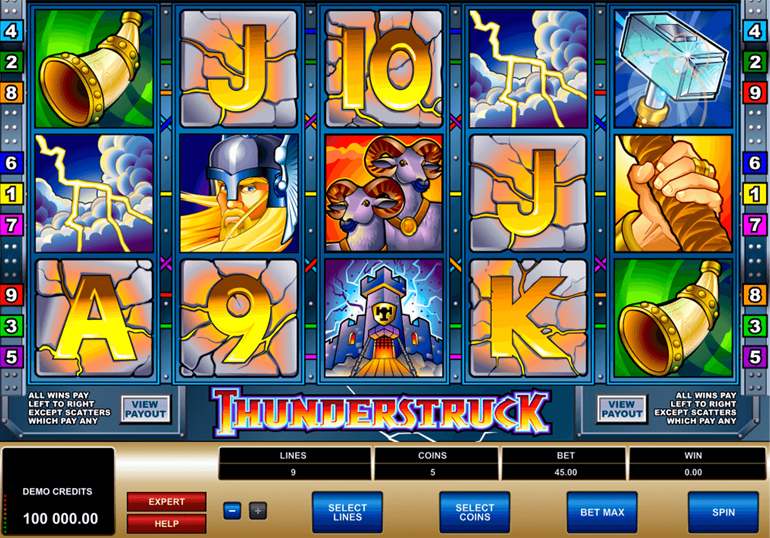 screenshot del slot gioco thunderstruck