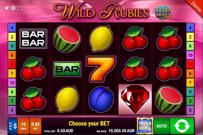 screenshot wild rubies gamomat