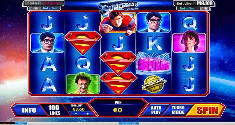 screenshot del slot gioco superman