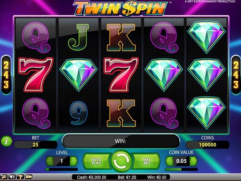 screenshot del slot gioco twin spin