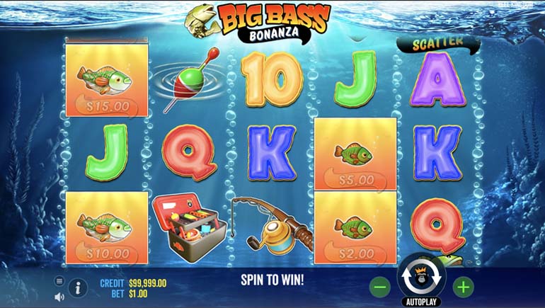 screenshot del slot gioco big bass bonanza