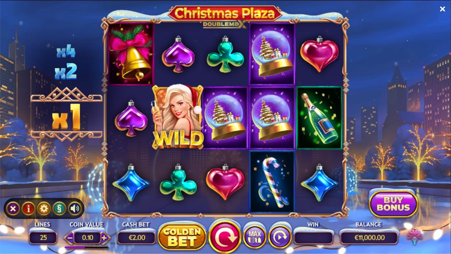 screenshot del slot gioco christmas plaza doublemax