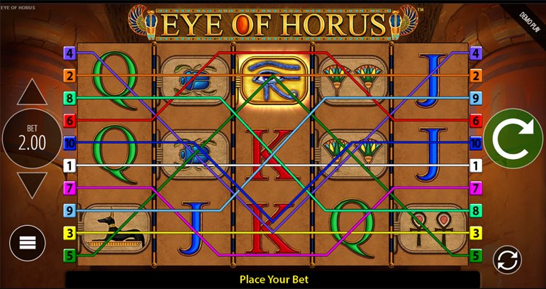 screenshot del slot gioco eye of horus