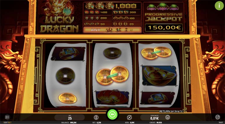 screenshot del slot gioco lucky dragon