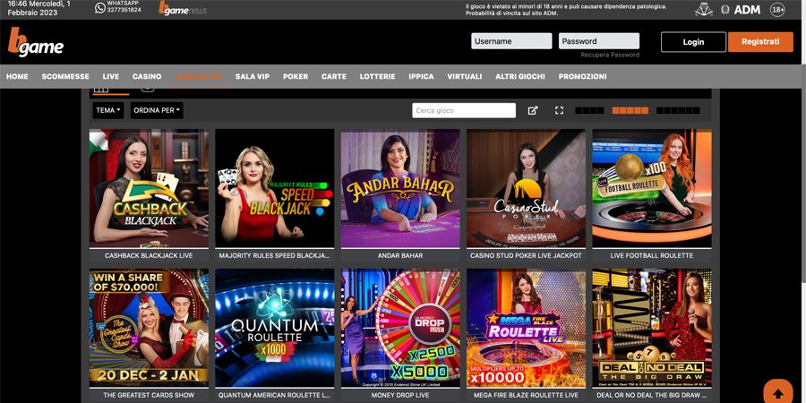 screenshot bgame live casino