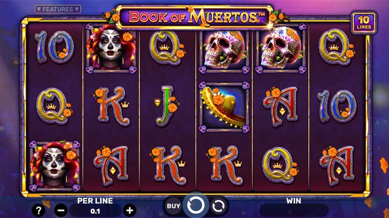 screenshot del slot gioco book of muertos