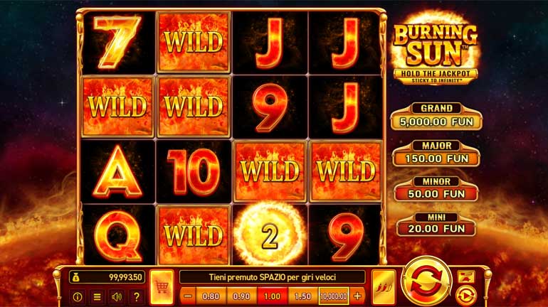 screenshot del slot gioco burning stars