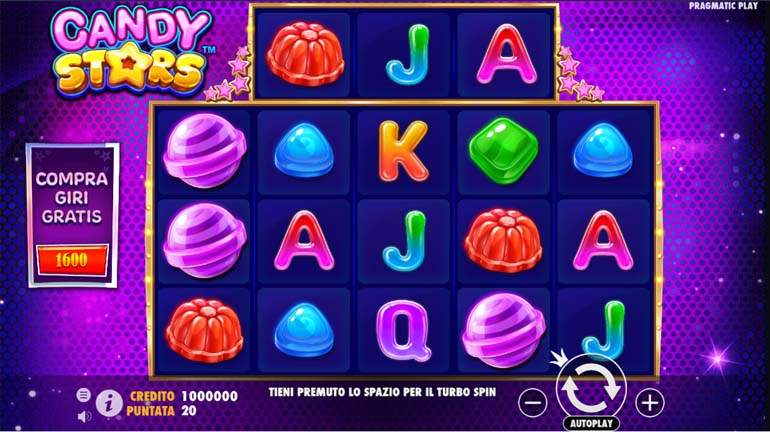 screenshot del slot gioco candy stars