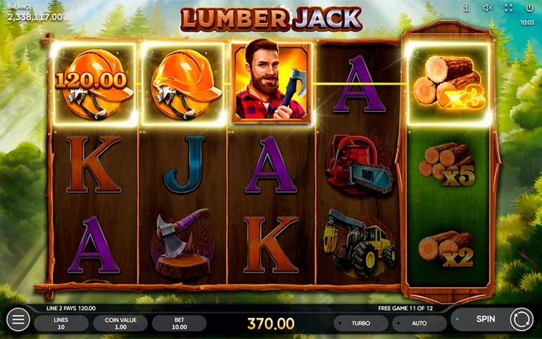 screenshot del slot gioco lumber jack