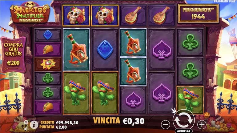 screenshot del slot gioco muertos multiplier megaways