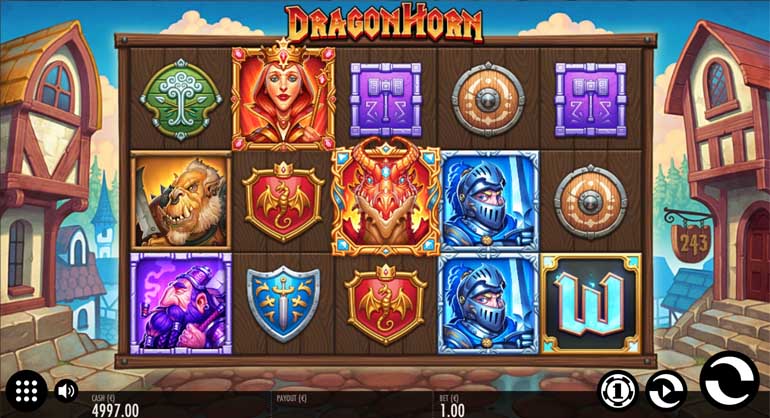 screenshot del slot gioco dragon horn