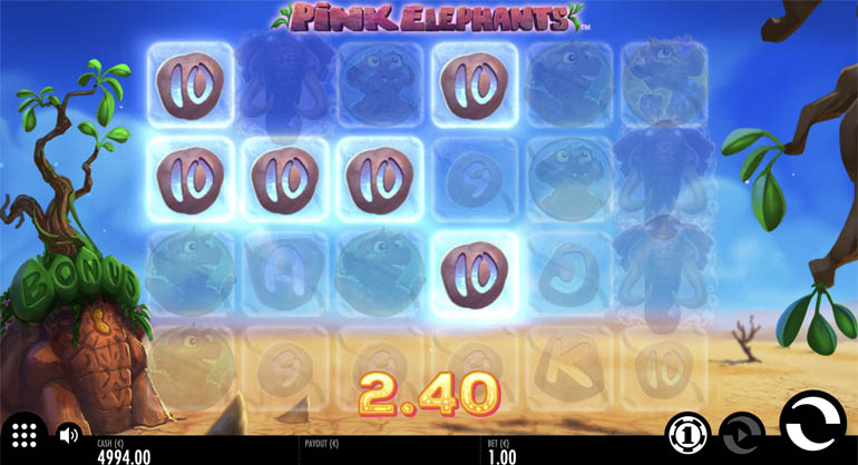 screenshot del slot gioco pink elephants