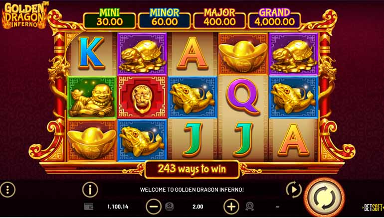 screenshot del slot gioco golden dragon inferno