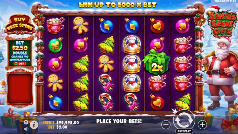 screenshot del slot gioco santa's great gifts