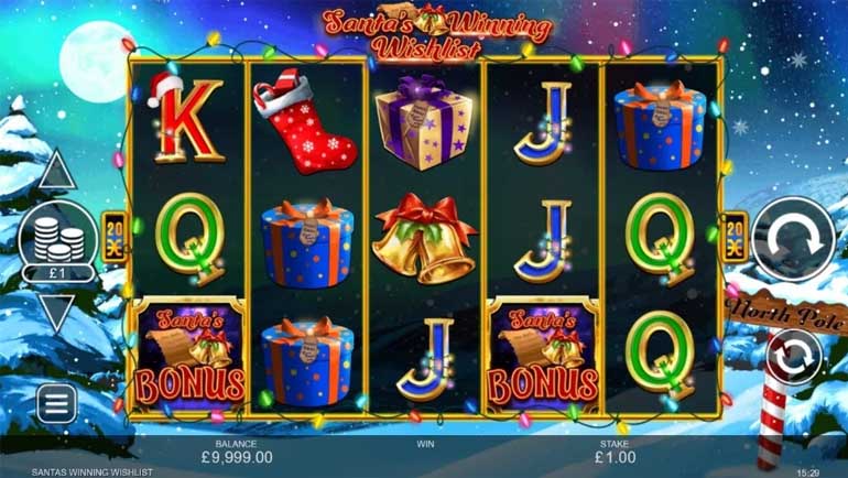 screenshot del slot gioco santa's winning wishlist