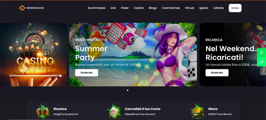 screenshot newgioco casino senza registrazione
