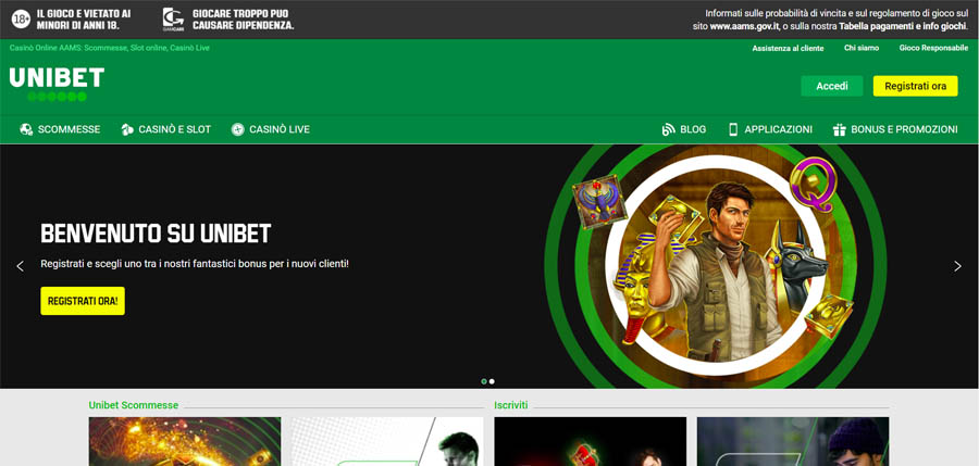 screenshot unibet casino senza registrazione