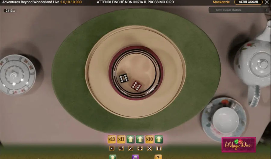 screenshot mini partita magic dice