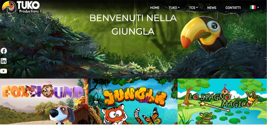 screenshot tuko productions homepage