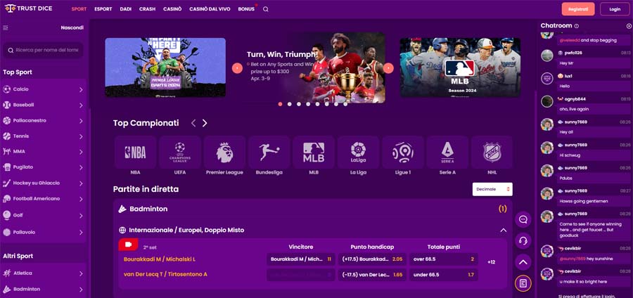 screenshot scommesse trustdice scommesse trustdice