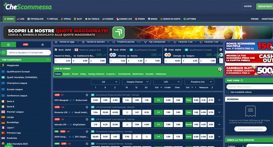 screenshot chescommessa scommesse sportive