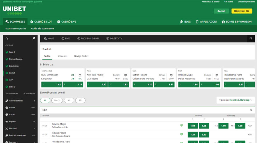 screenshot basketball unibet