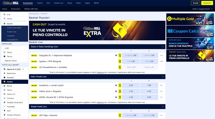 screenshot basketball william hill