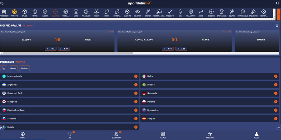 screenshot pallavolo sportitaliabet