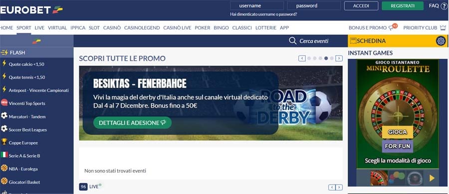 screenshot eurobet scommesse esports
