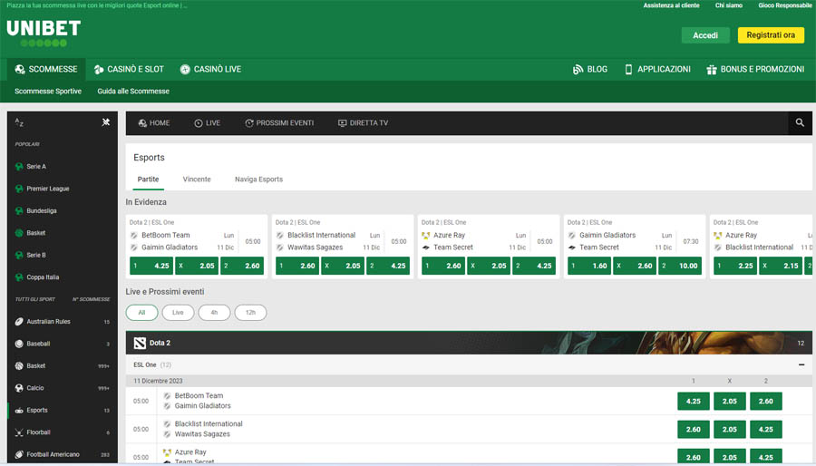 screenshot unibet scommesse esports screenshot unibet scommesse esports