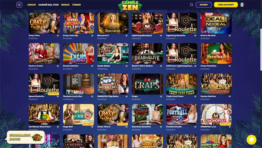 giochi live gamblezen casino
