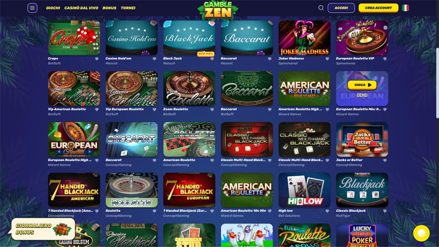 giochi tavolo gamblezen casino