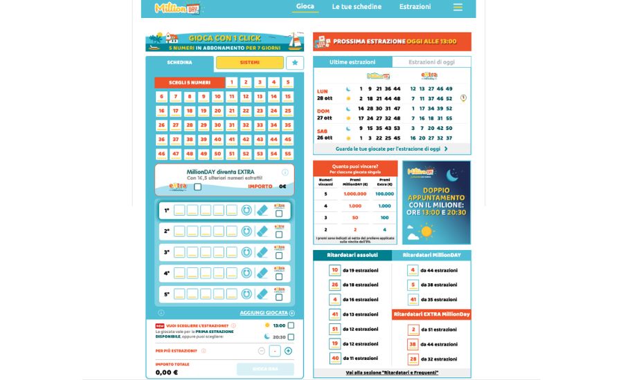 come si gioca million day online vincite a million day online